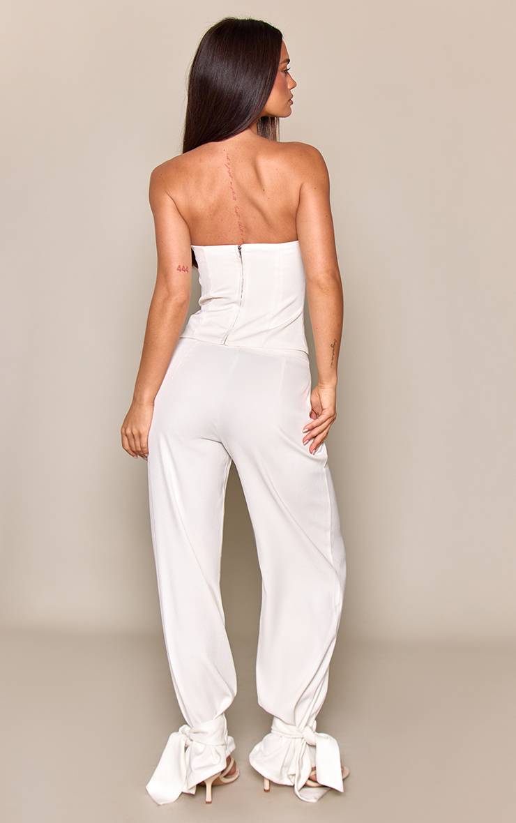 Crème Pantalon Co-ord Silhouette Ballon Avec Détail Nœud