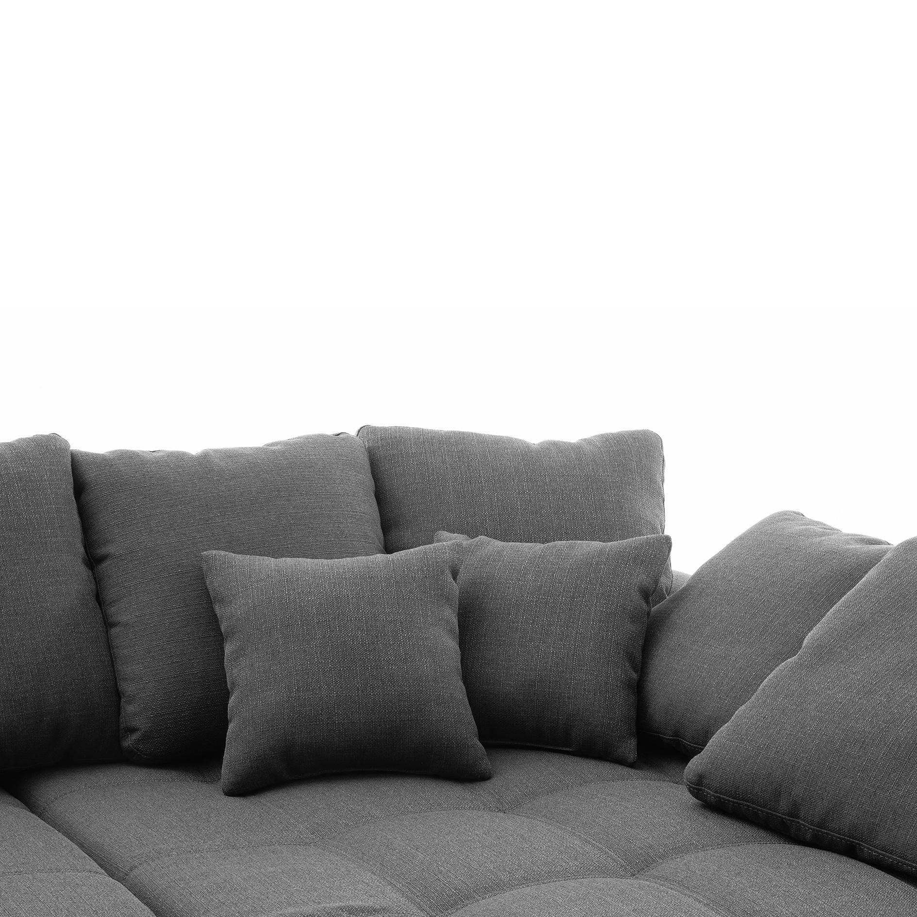 Ecksofa - anthrazit - beidseitig montierbar