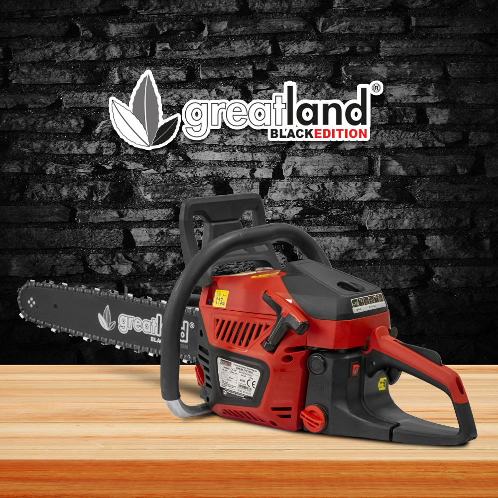 Tronçonneuse thermique 58cc - guide 51.5cm - greatland black edition