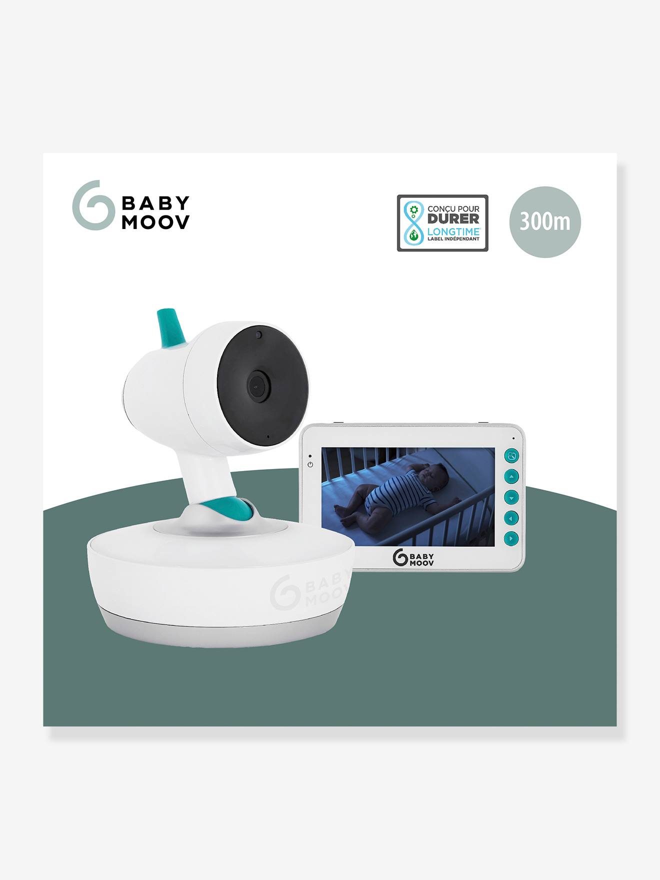Babá Eletrônica de Vídeo 360° BABYMOOV Yoo-Moov, Tamanho Médio, Branca Lisa