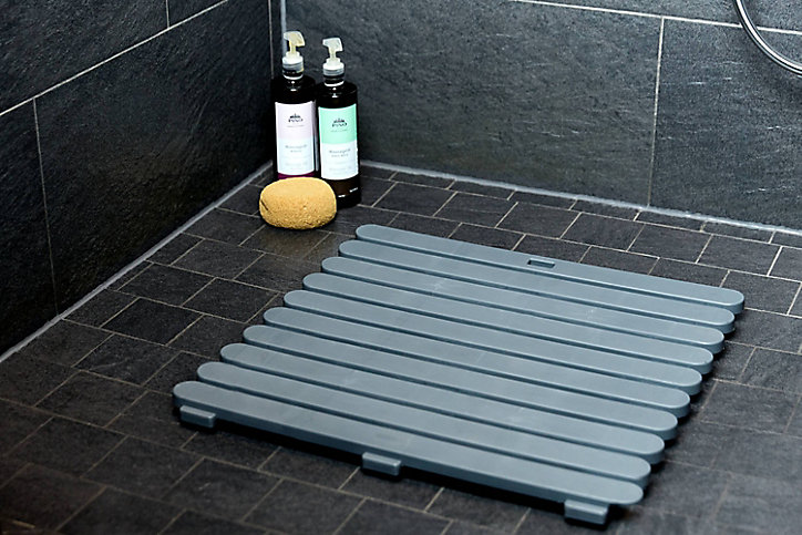 Caillebotis de douche gris 55 x 55 cm