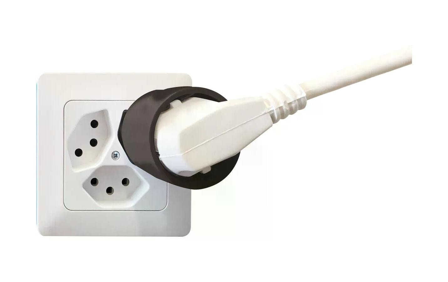 Reiseadapter Schuko – T12, SchwarzAsymmetrischer Übergangsstecker