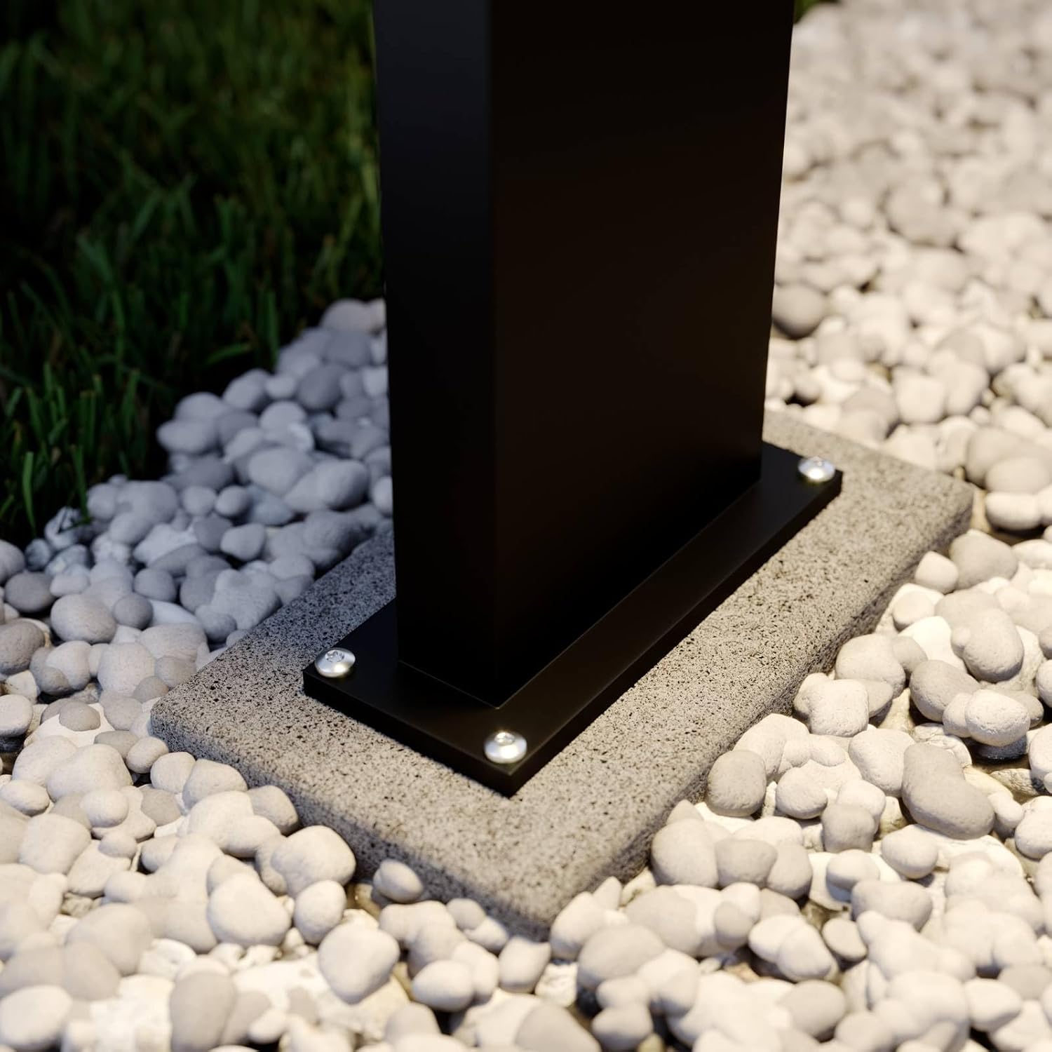 Lucande LED Außenleuchte Silvan (Modern) in Schwarz aus Aluminium (1 flammig,) - Wegeleuchte Pollerleuchte Wegelampe Sockelleuchte