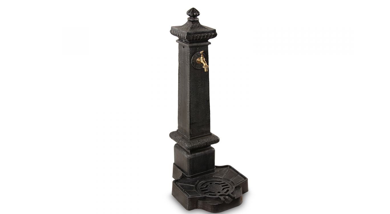 Fontaine de jardin aluminium gris 38x47x99cm
