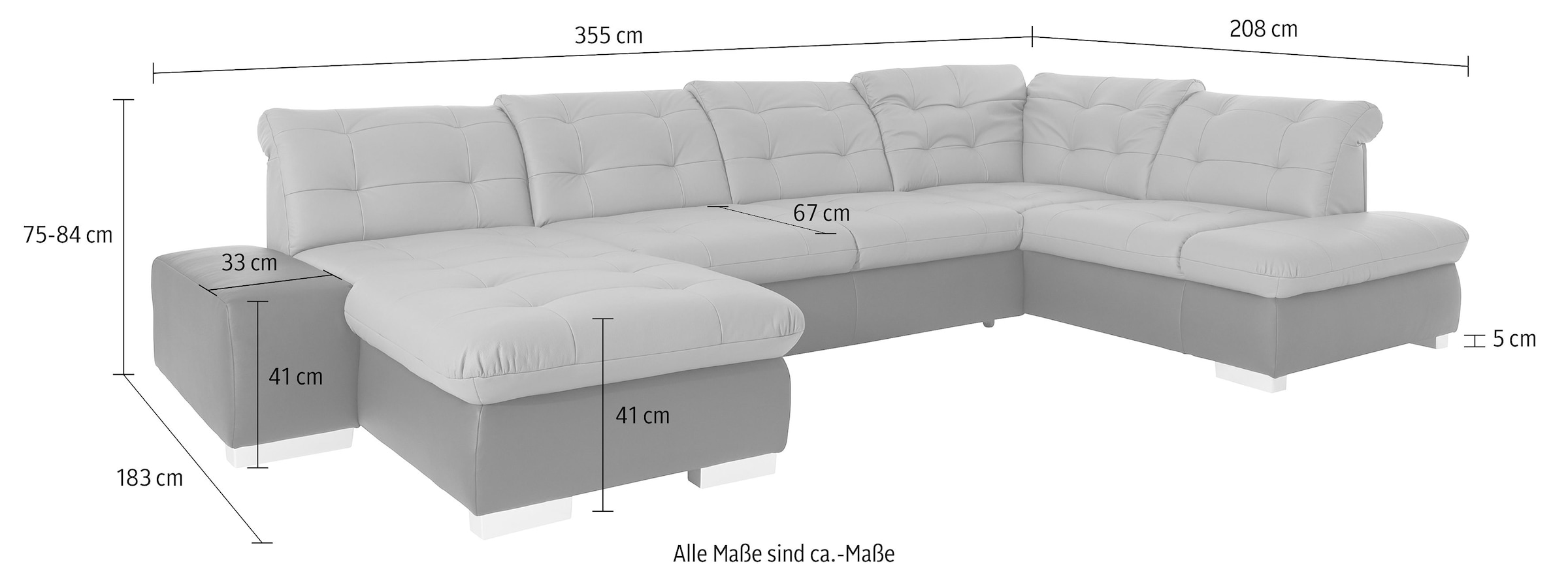 sit&more Wohnlandschaft »Palomino U-Form« wahlweise in XL oder XXL