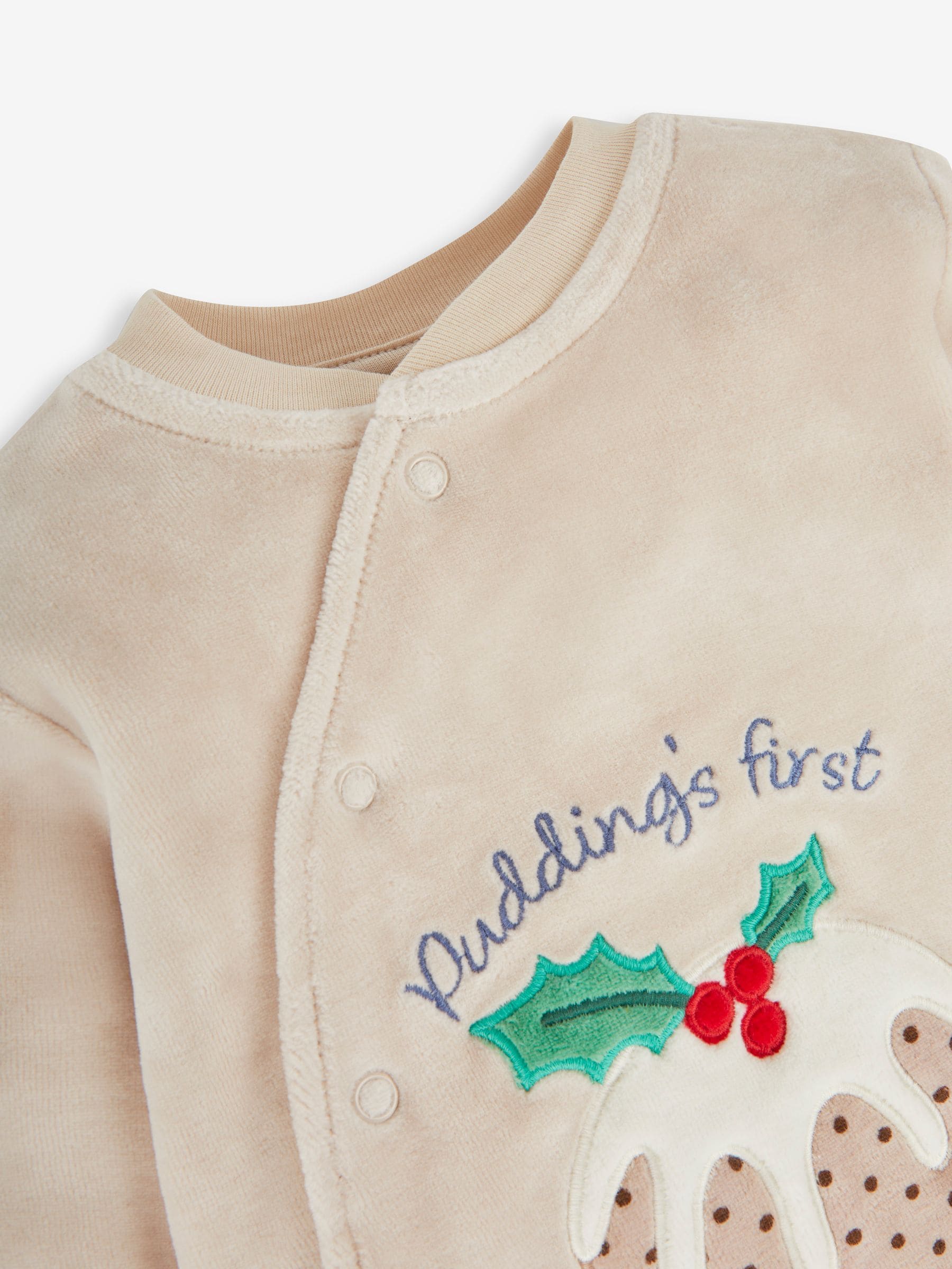 JoJo Maman Bébé All-in-one met Kerstmis Pudding Applicatie