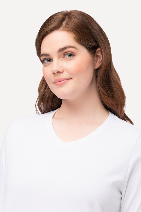 T-Shirts, 2er-Pack, V-Ausschnitt, Halbarm, Biobaumwolle