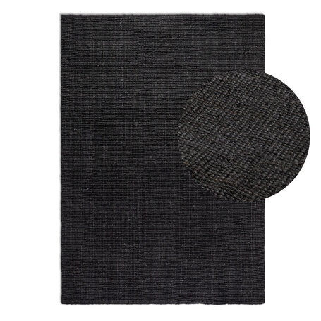 Handgeweven Jute Vloerkleed - Zwart