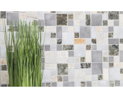 Natuursteenmozaïek XSA 525 zilver/grijs 30x30 cm
