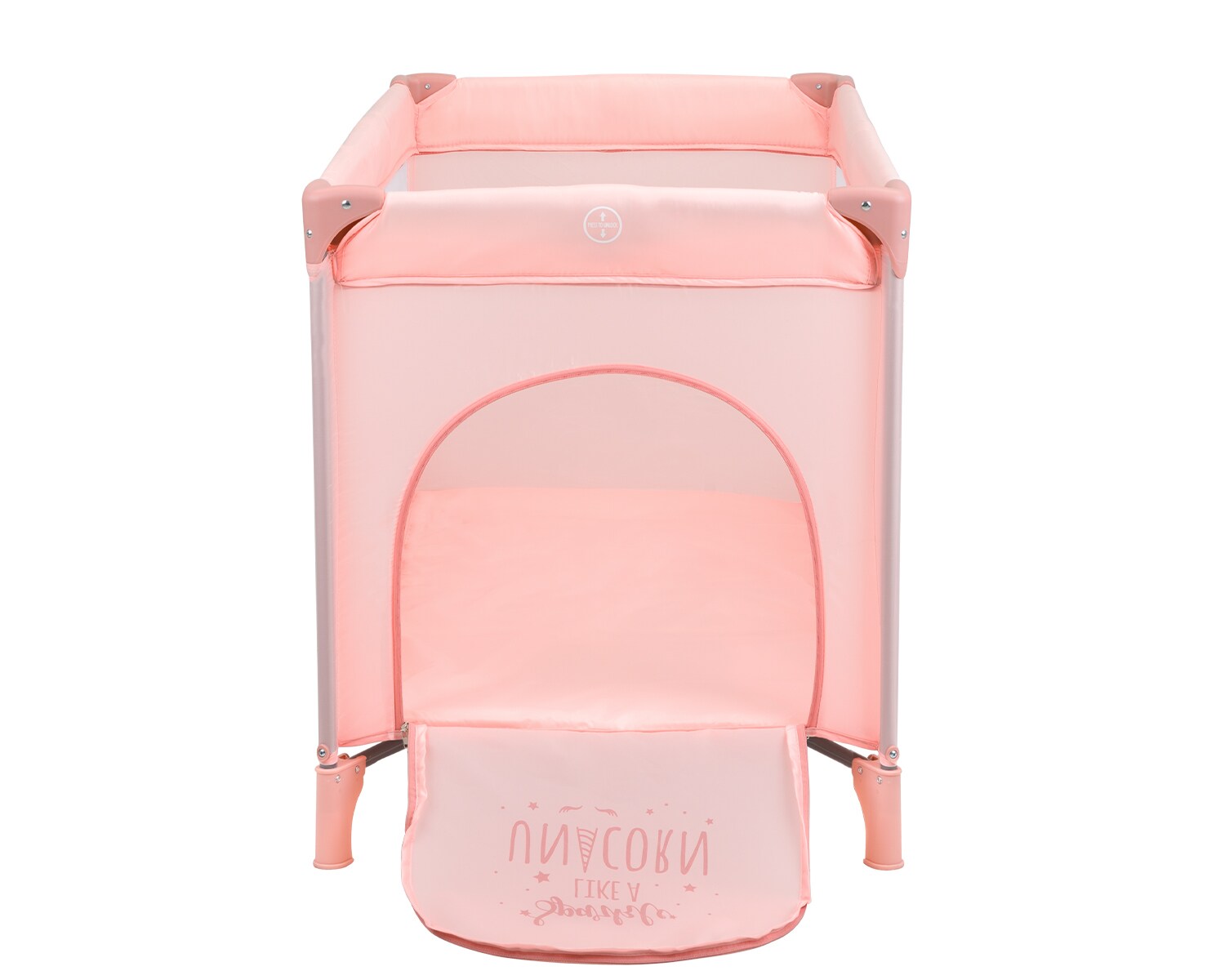 Kikkaboo Reisebett so gifted eine Ebene, weiche Matratzenauflage, Seiteneingang pink
