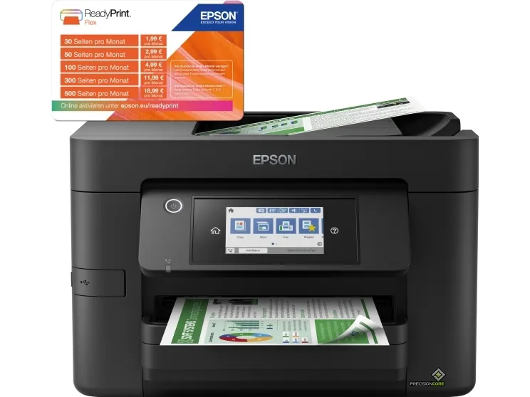Epson WorkForce Pro WF-4825DWF - Multifunktionsprinter - farve - blækprinter - A4 (210 x 297 mm) (original) - A4/Legal (medie) - op til 25 spm (udskriver) - 250 ark - 33.6 Kbps - USB 2.0, LAN, Wi-Fi(n), USB vært