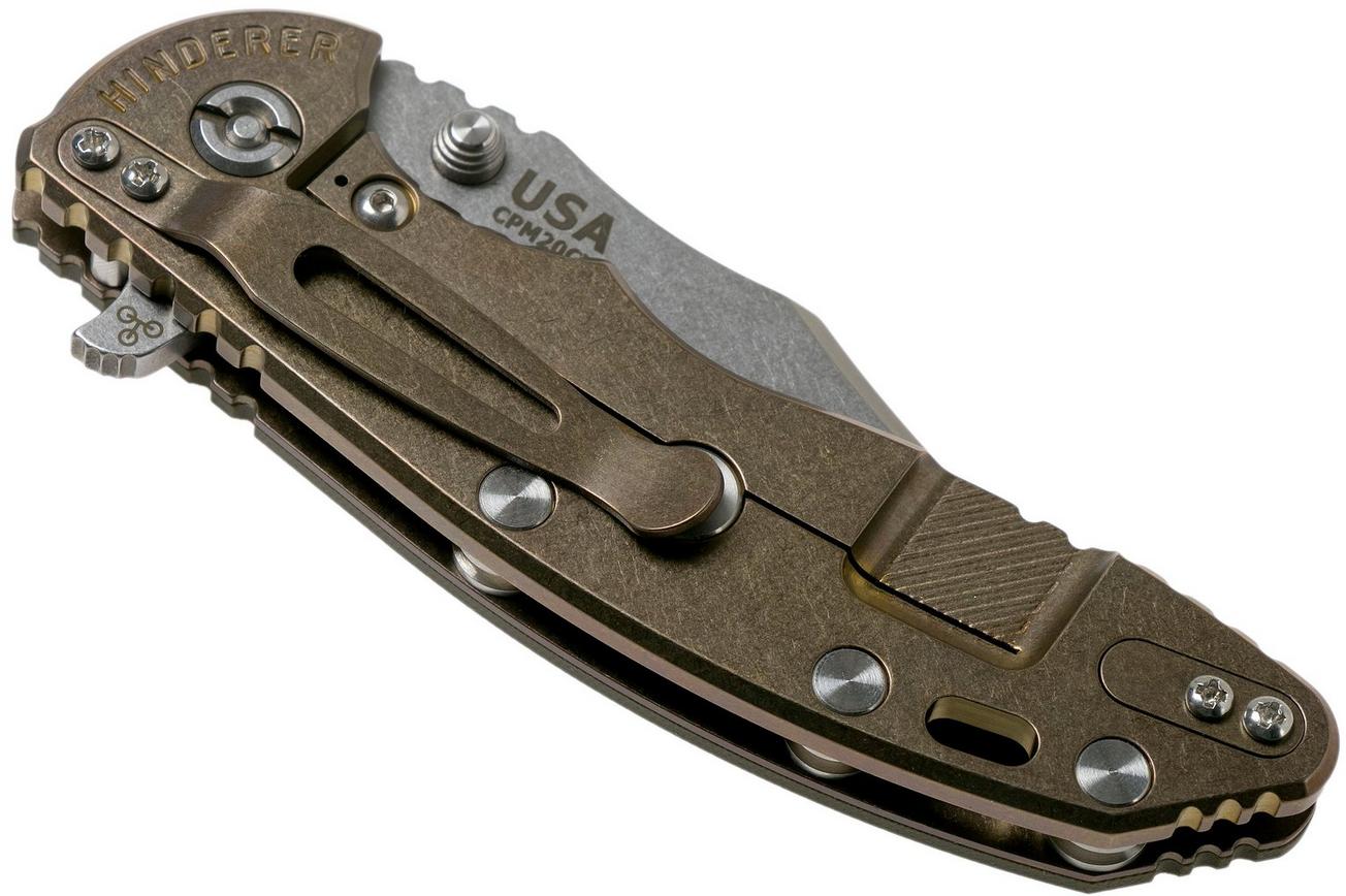 Rick Hinderer XM-18 3.5 Bowie 20CV Stonewash Bronze, OD Green G10 zakmes