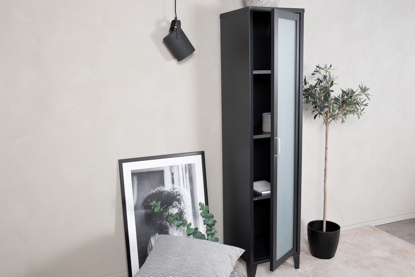 FjÃ´rd - Vitrinekast Zwart - 150x35cm - Acero