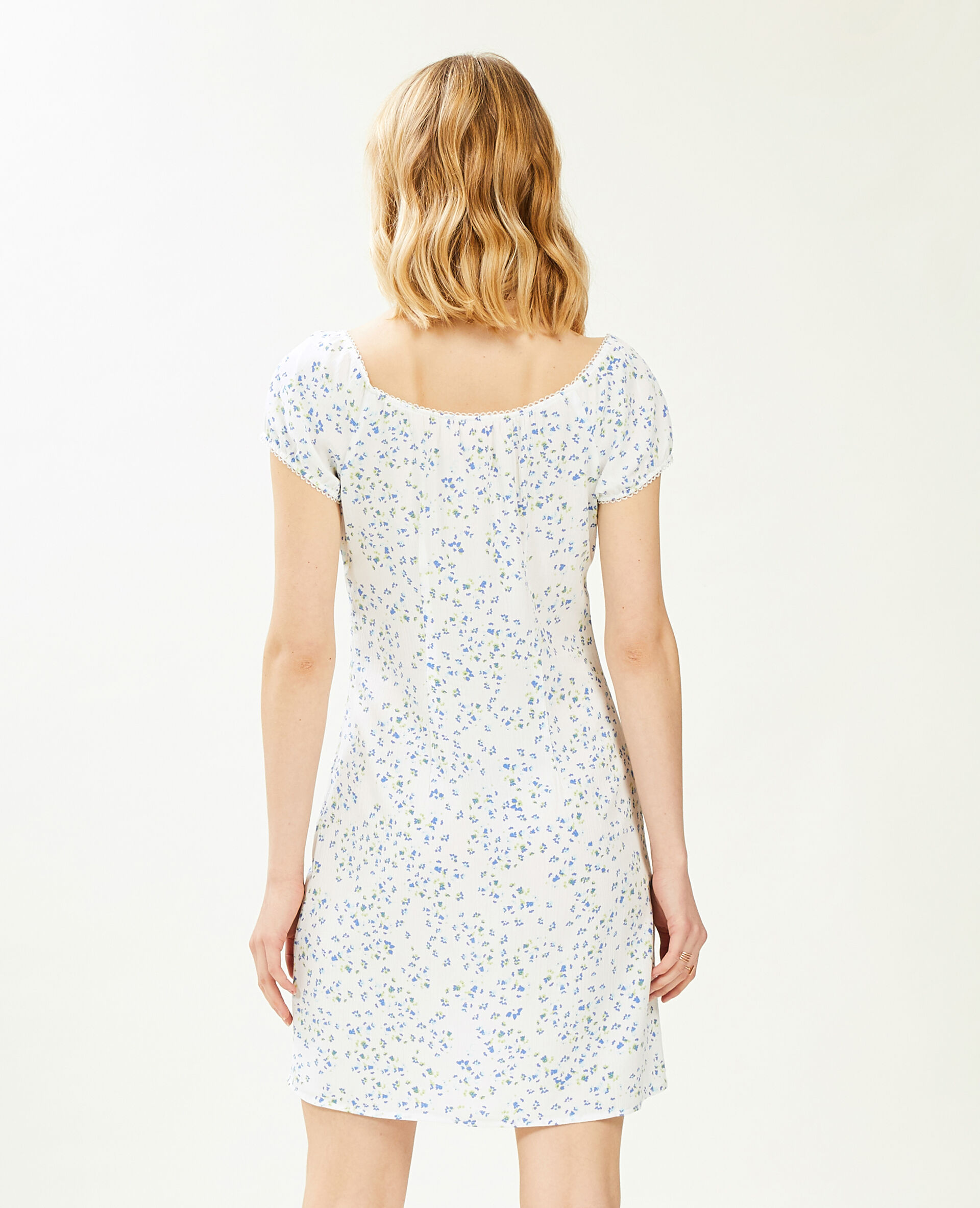 Robe courte avec fronces - Blanc