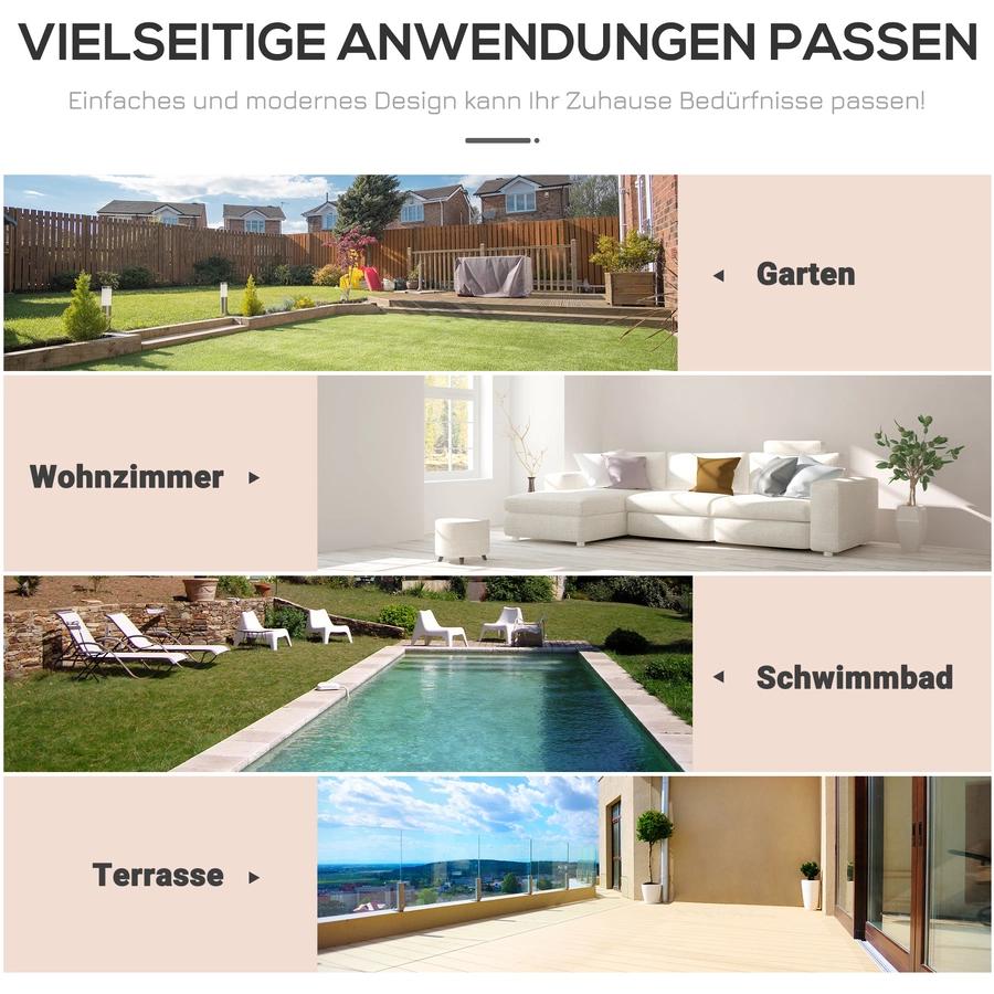Outsunny Polyrattan Sitzgruppe mit Beistelltisch und Sitzpolstern, 4-teilig Khaki, Beige