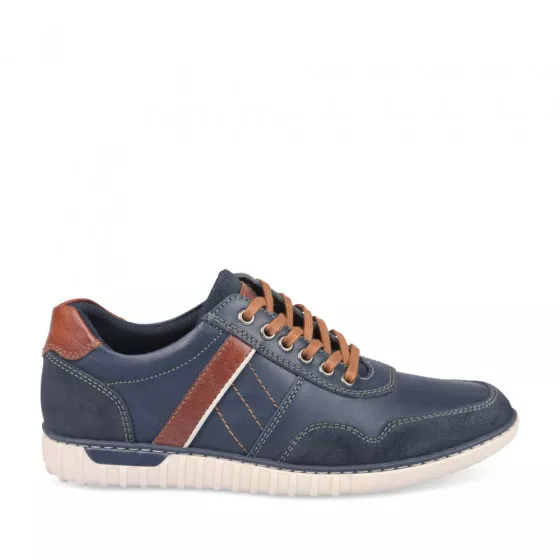 Derbies MARINE DENIM SIDE CUIR
