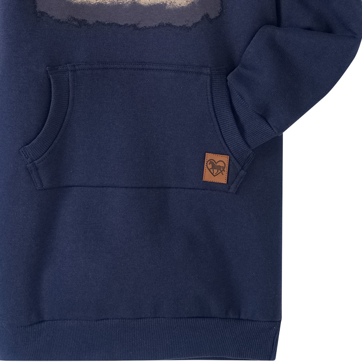 Yigga Mädchen Sweatkleid mit Pferde-Print dunkelblau