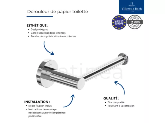 Dérouleur de papier toilette sans couvercle VILLEROY ET BOCH Elements - Tender