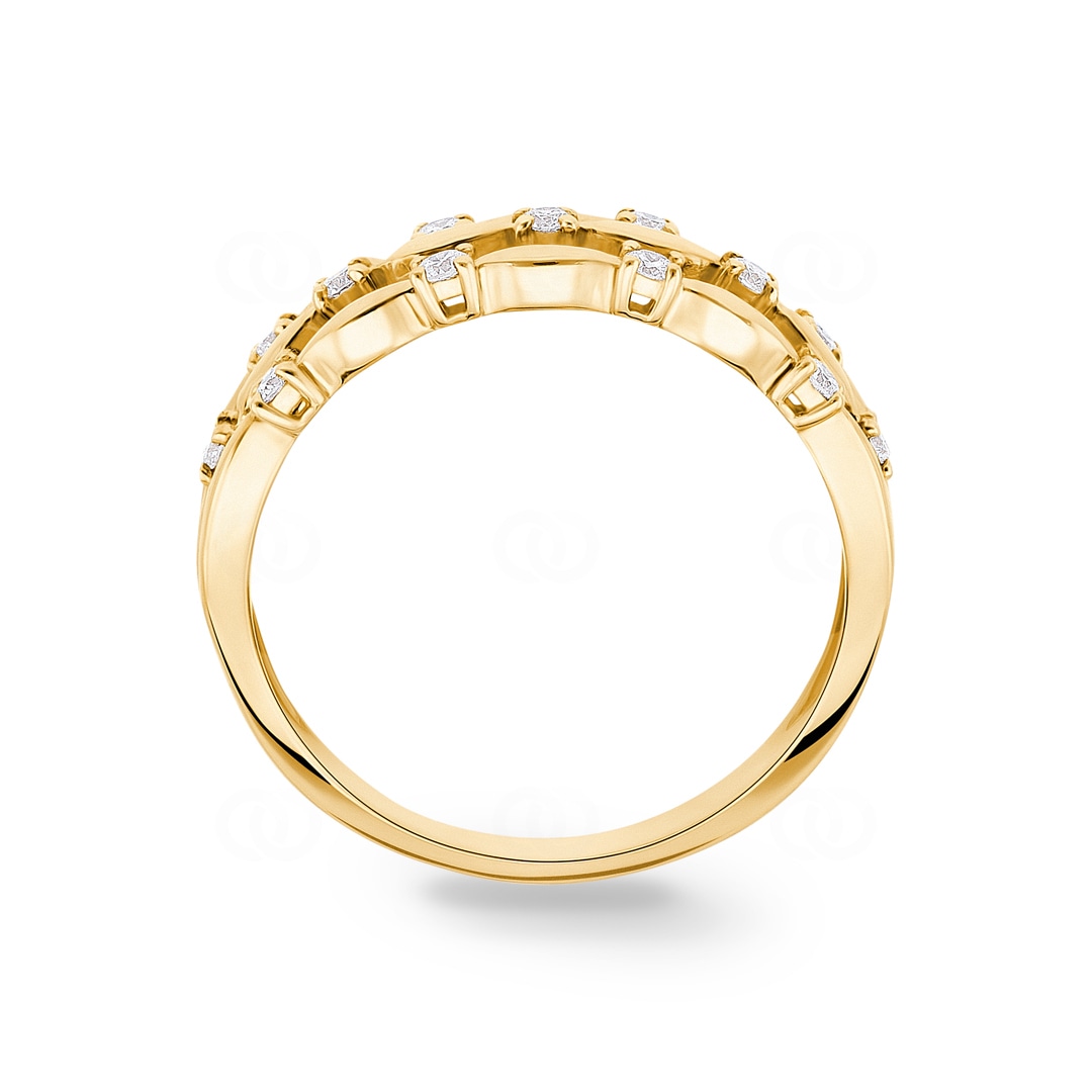 Ring 750/18 K Gelbgold mit Diamanten 0.24 ct H/si