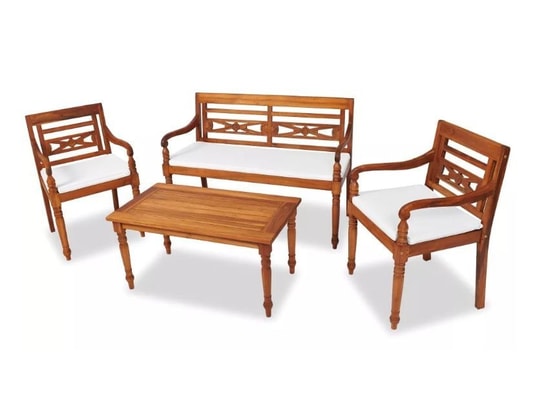 LES TENDANCES - Salon extérieur Salon de jardin-blanc-3 places-120x51.5x84-124371