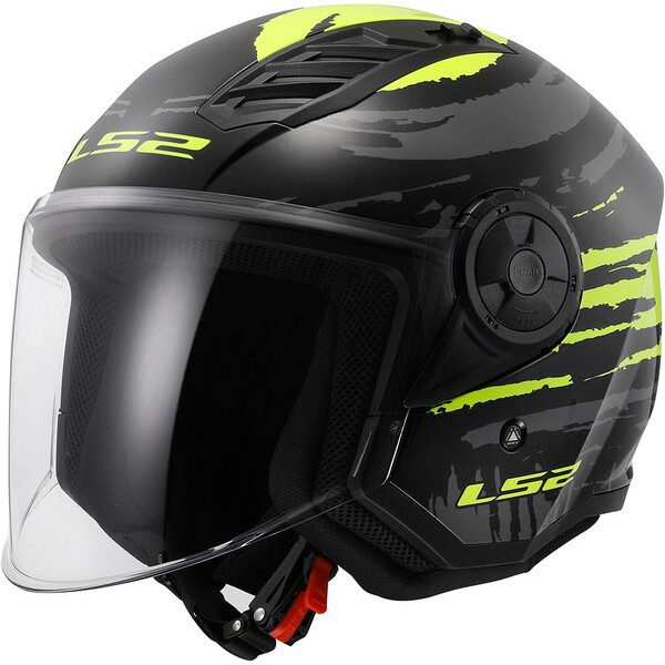LS2 - Casque OF616 Airflow II Brush Noir / Jaune fluo / Brillant