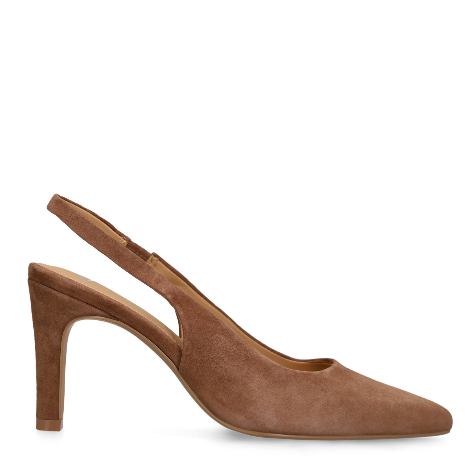 Bruine suède slingbacks