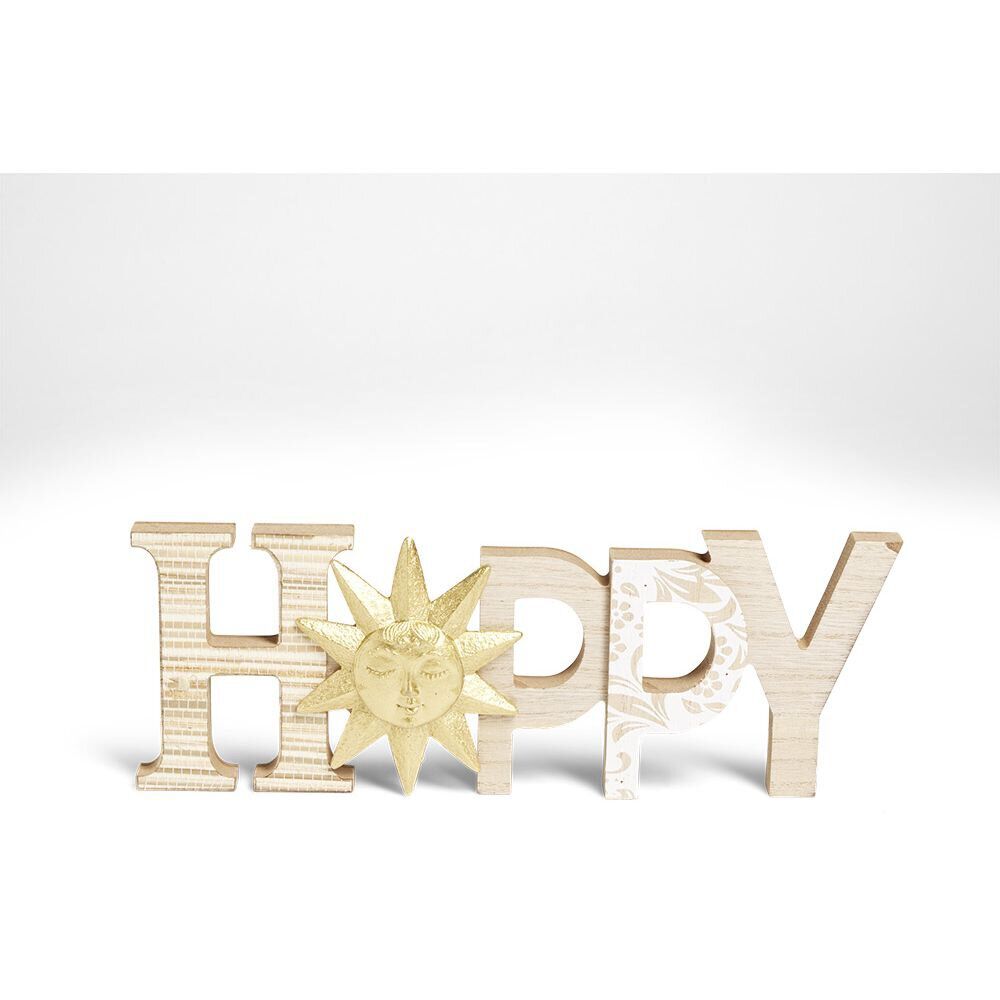 Mot HAPPY en bois à poser