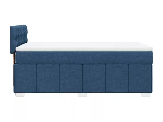 Sommier à lattes de lit avec matelas Bleu 90x190 cm Tissu