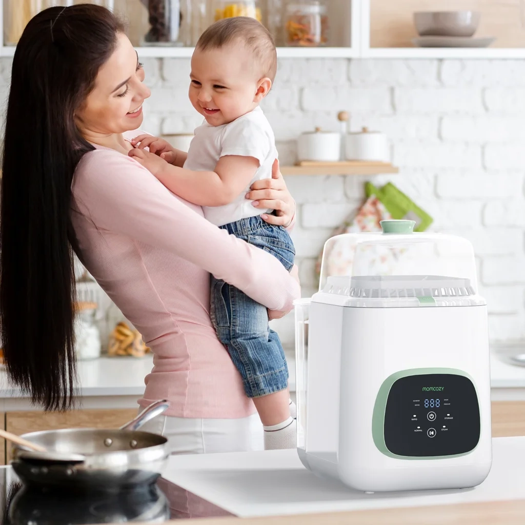 KleanPal Pro Baby Flaschen Reiniger Dampf Sterilisator mit Trocknungsfunktion (BS003-GW12NB-A) - Weiss