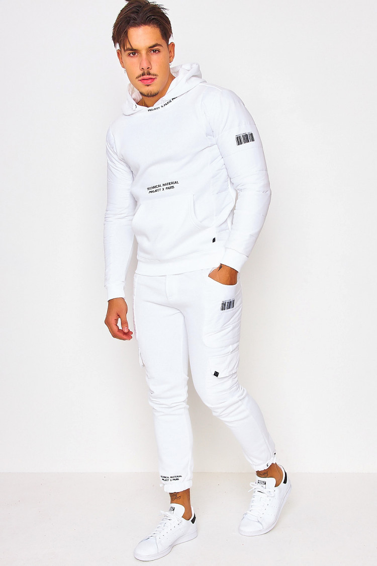 Pantalon de jogging blanc bimatière / Project X - 2040086