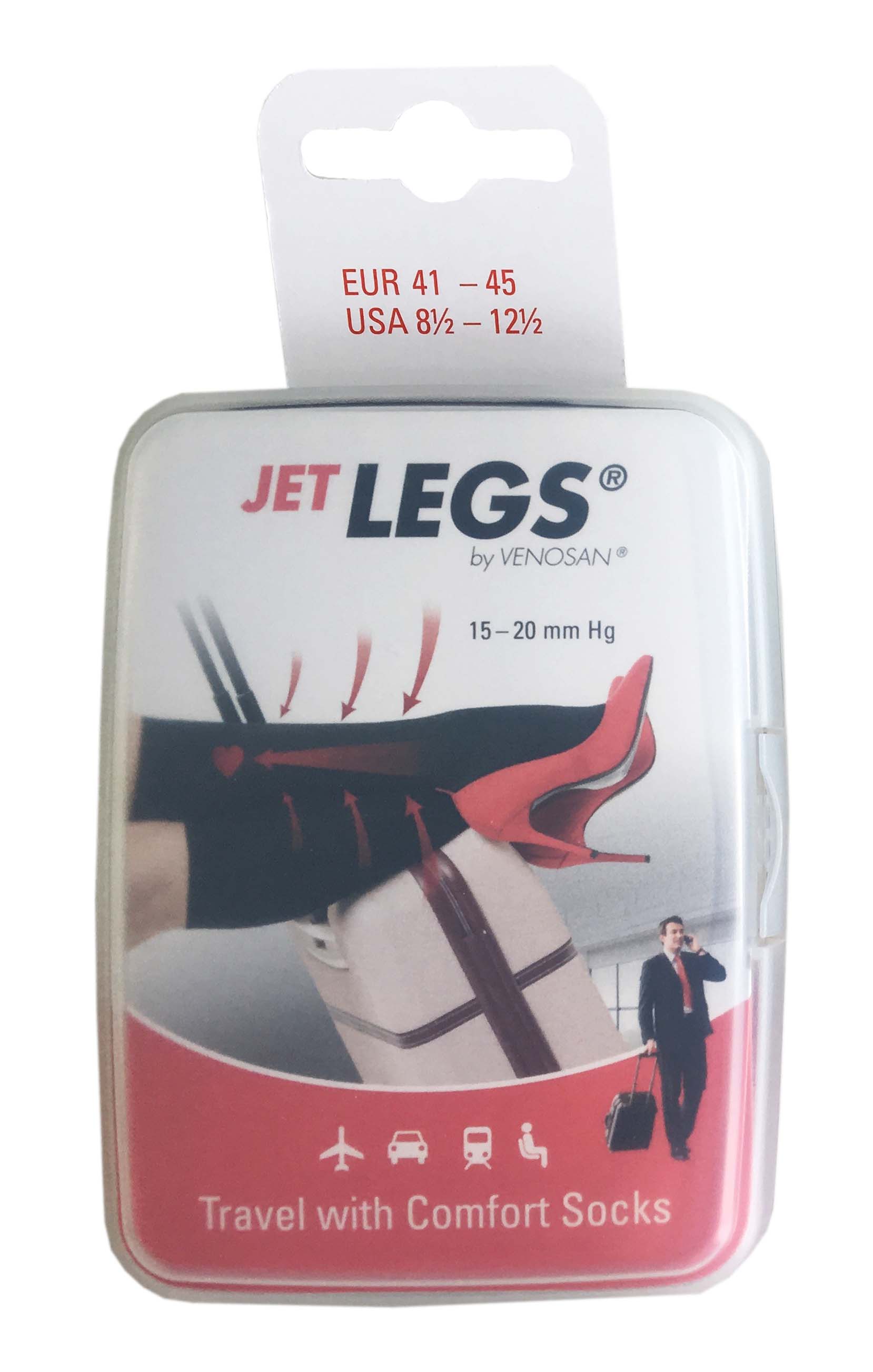 JET LEGS Travel socks 41-45 black Karton 1 Paar