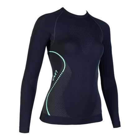 EVOLUTYON Damen-Langarmshirt  charcoalanthraciteaqua  XS