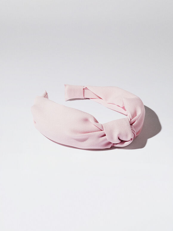 Faixa de cabelo com nó largo - Rosa