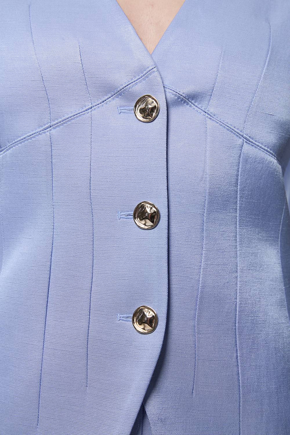 KarenMillen Veste tailleur en viscose-lin premium à simple boutonnage et à pinces