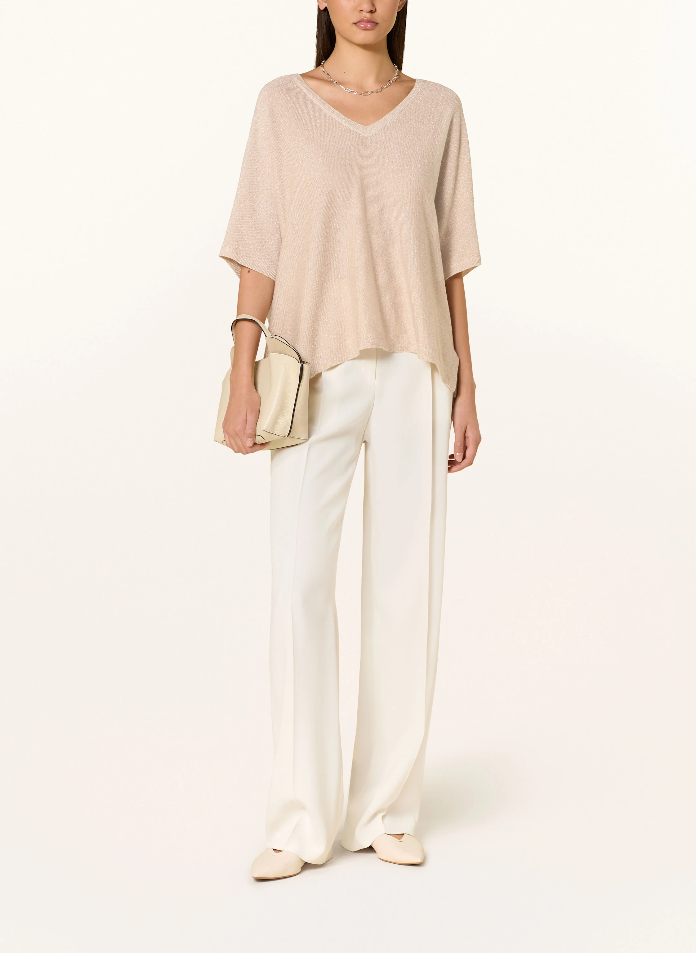 FTC CASHMERE Strickshirt mit Glitzergarn