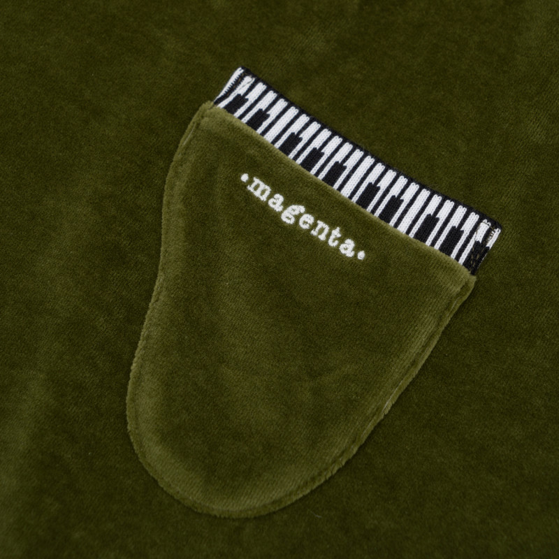 T-SHIRT EN VELOURS PIANO - VERT