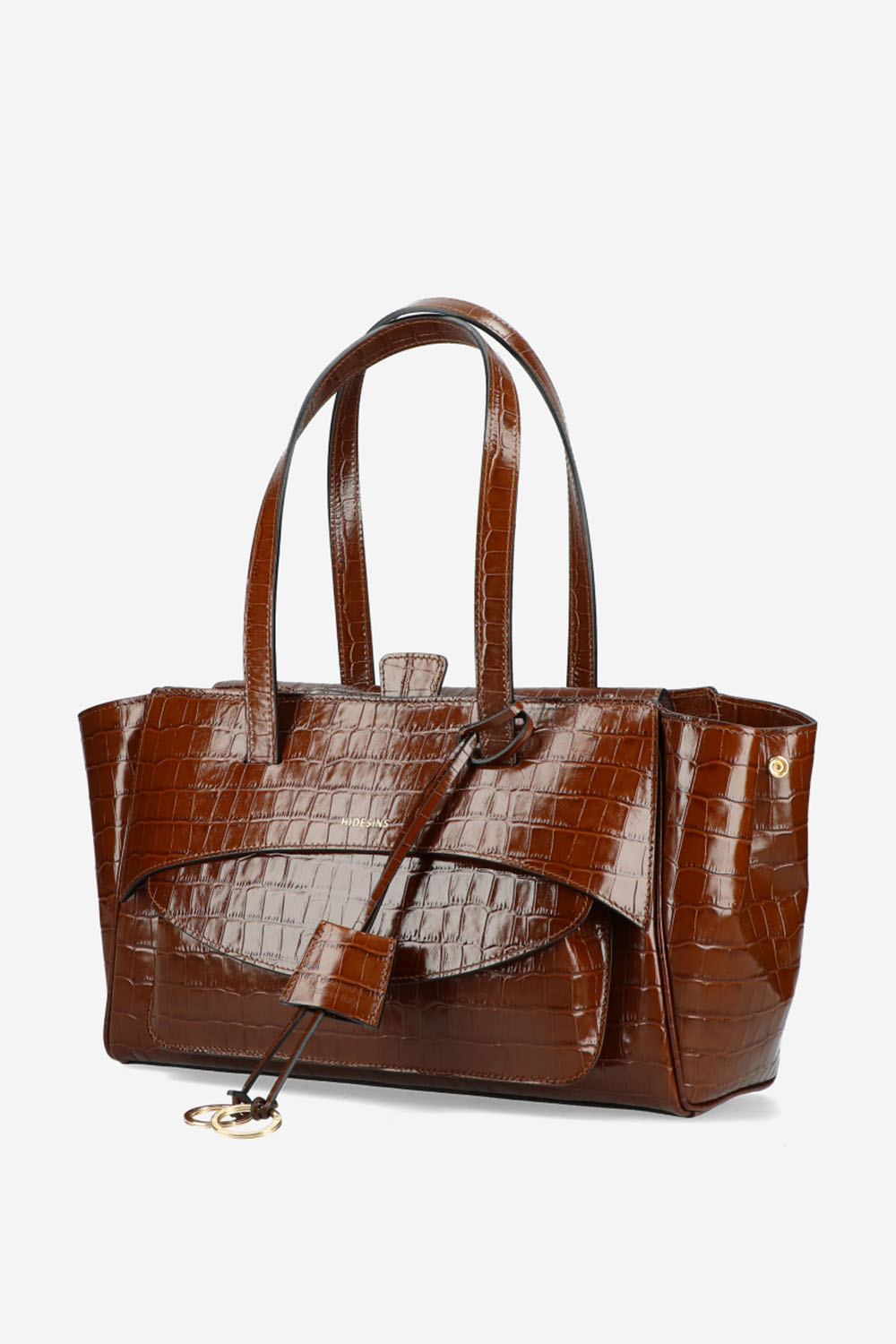 Basset croco leather shoulder bag