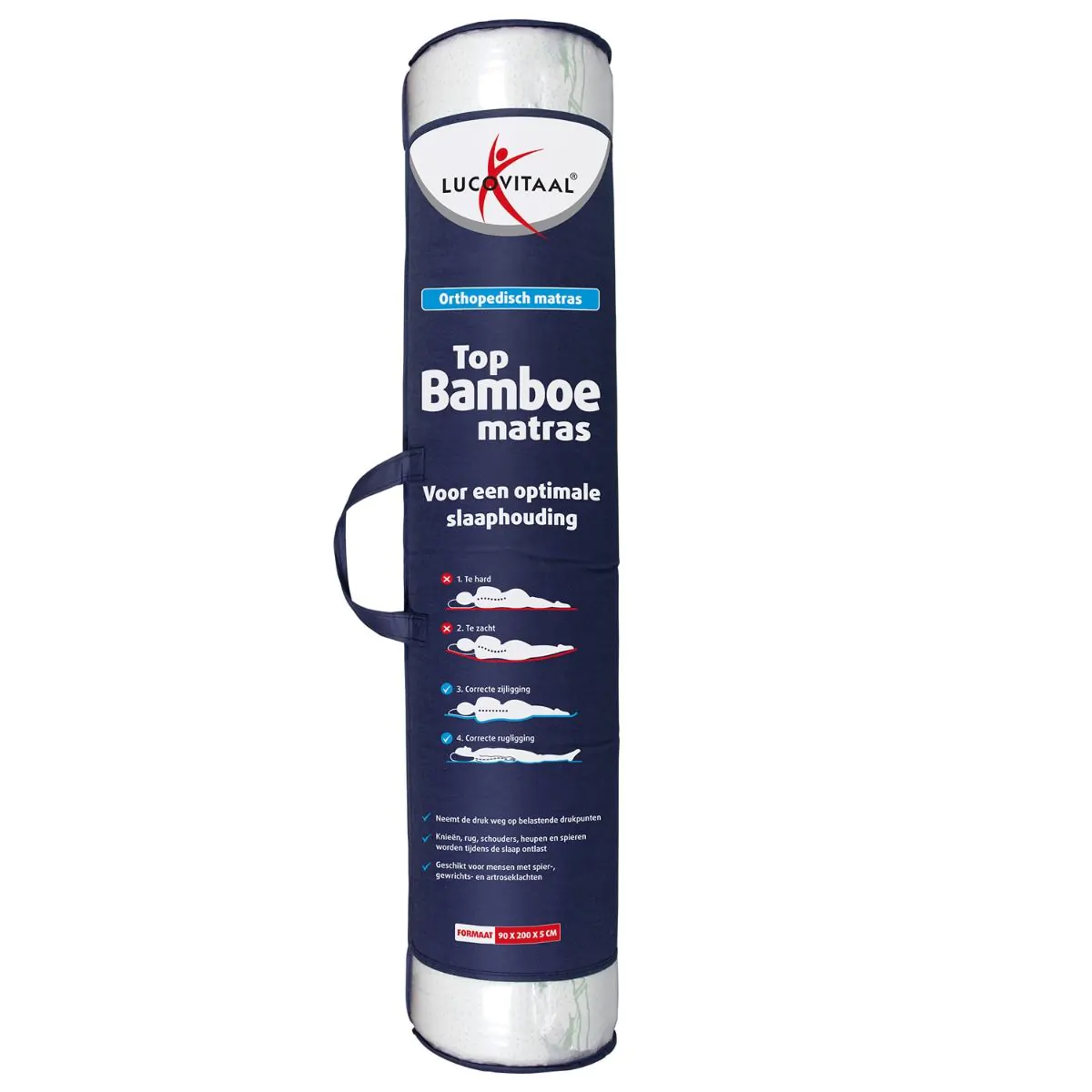 Orthopedisch Bamboe Top matras maat 90 x 200 x 5 cm