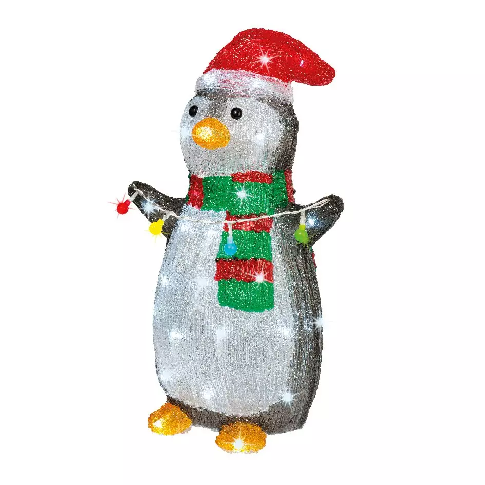 Pingouin lumineux 48 LED (H45 cm) Polly Blanc froid