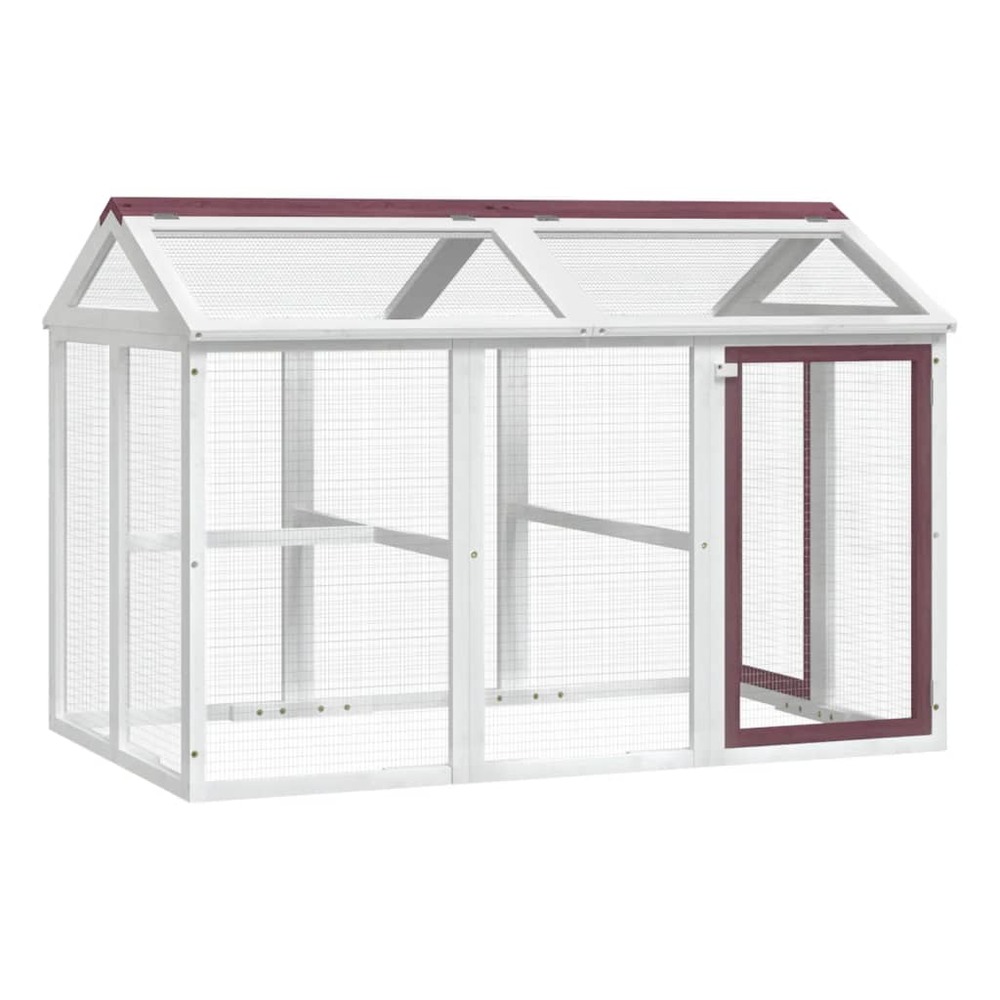 Enclos animaux moka 141x94x104 cm bois massif de pin
