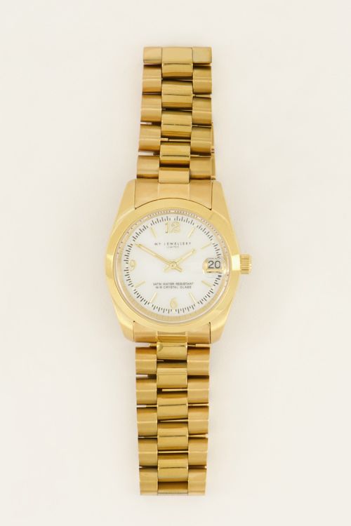 Horloge met schakelband & witte wijzerplaat