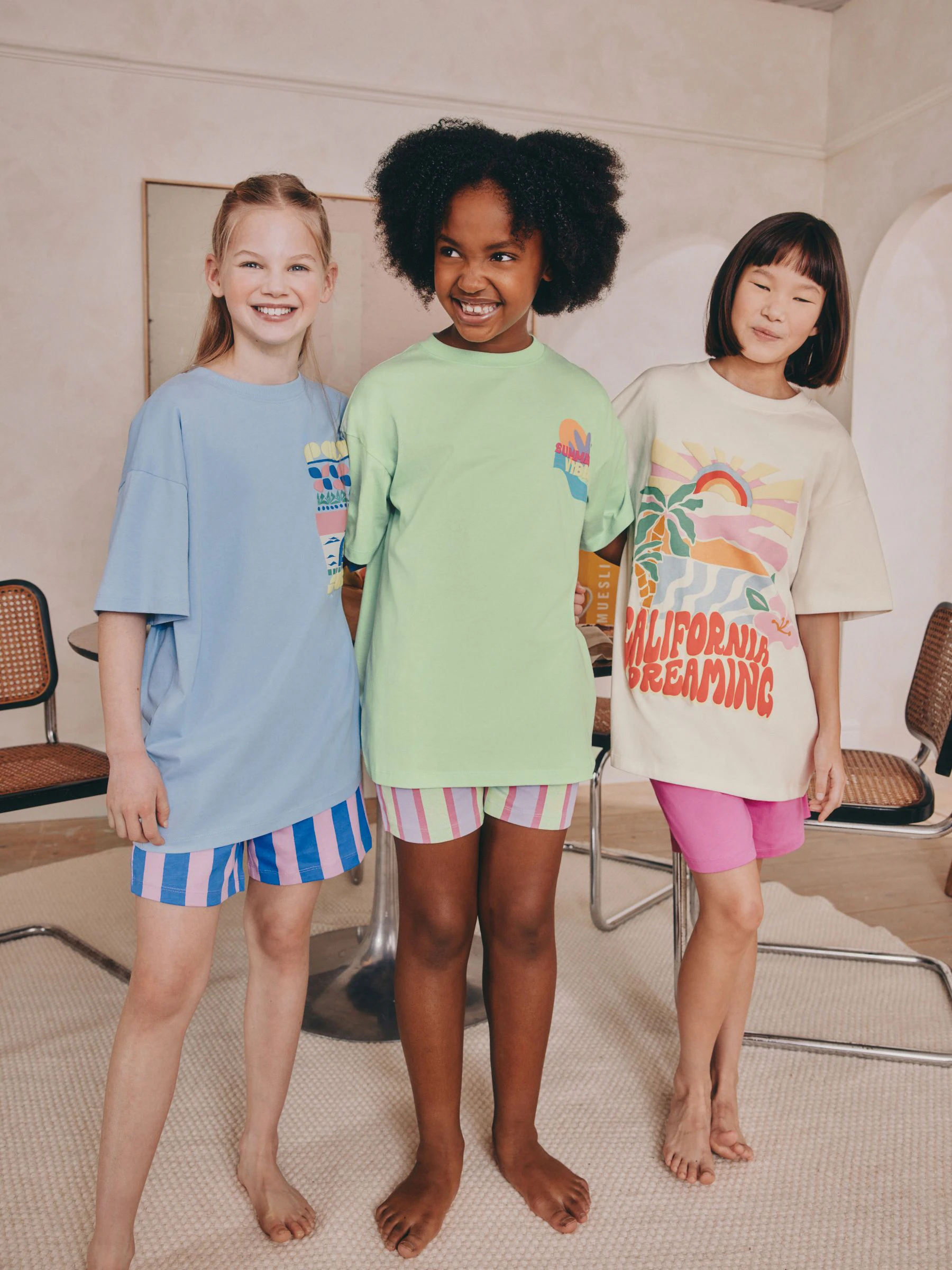 Blauw/Groen - Set van 3 pyjama's (3-16 jr)