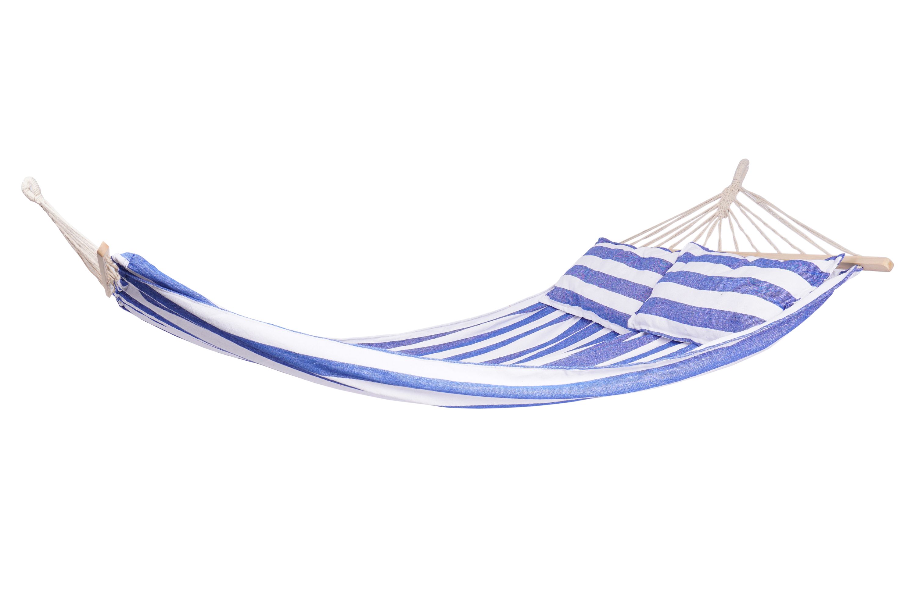 Hängematte 220 x 140 cm blau/weiss