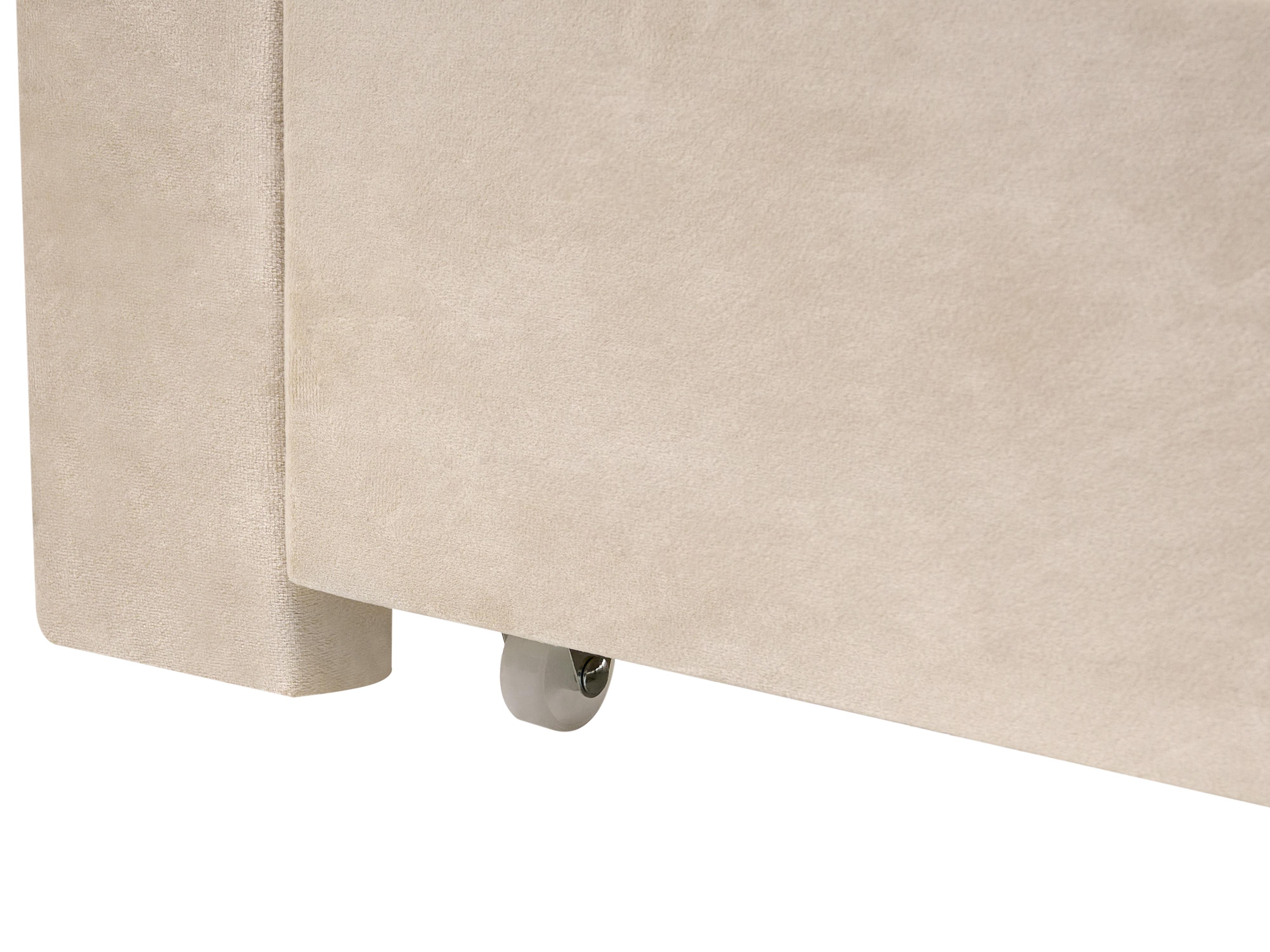 Bed met opbergladen Fluweel LONZAC 180 x 200 cm Beige