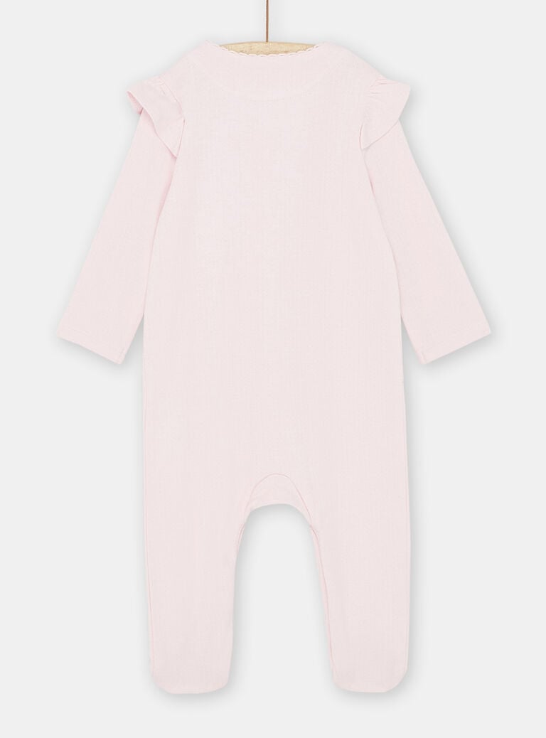 Grenouillère rose à volants bébé fille