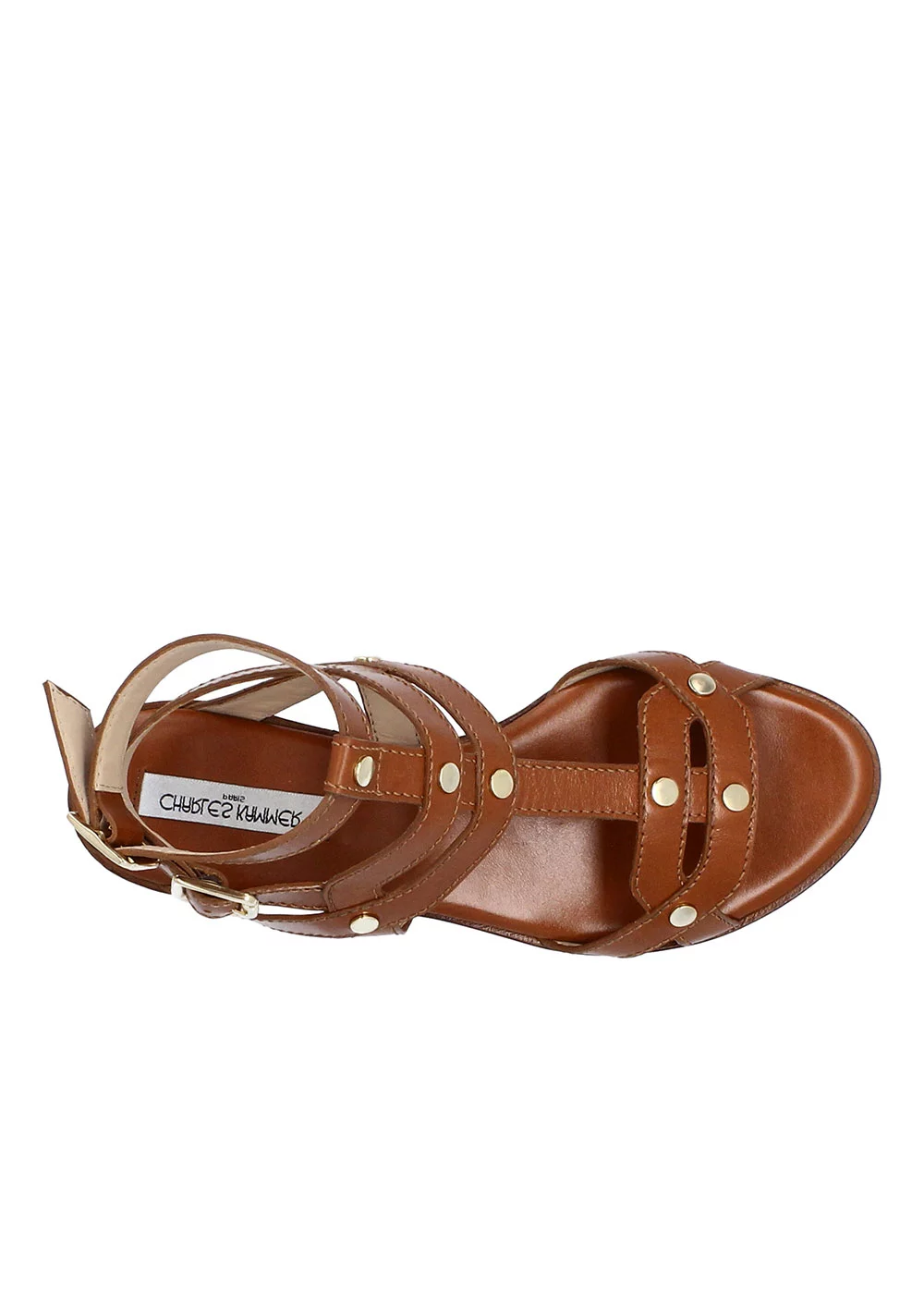 SANDALE CLOUS VERNEUIL CUIR CAMEL