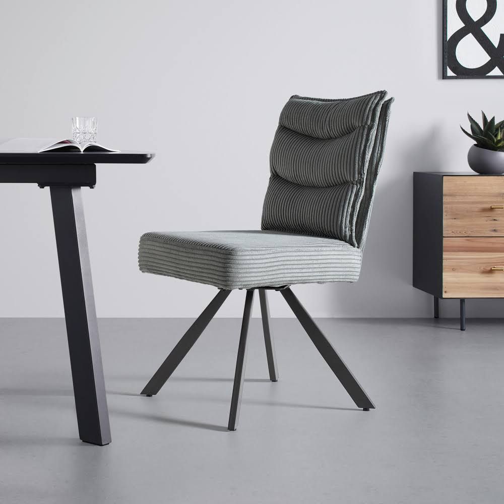 bessagi home Stuhl Fina Cord Drehbar Gepolstert
