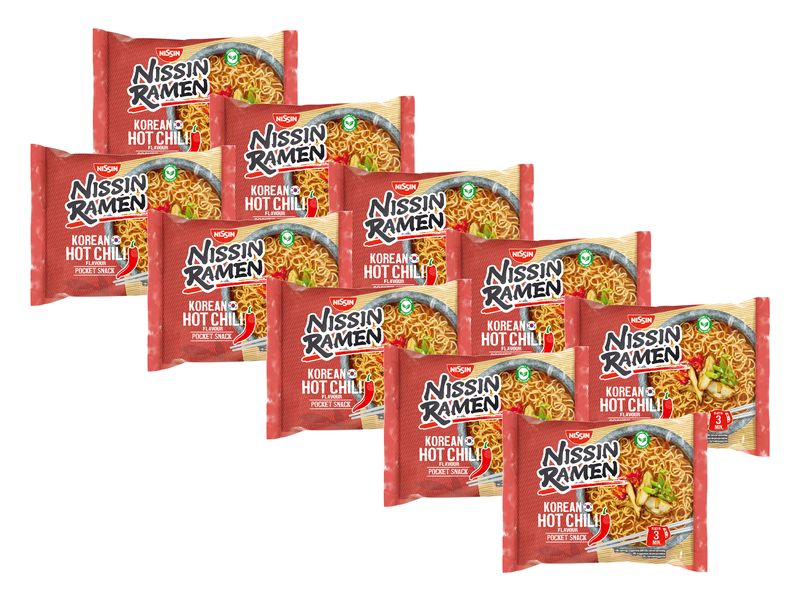 Nissin Food Ramen Korea Chili 10x 65 g Suppe mit Instantnudeln