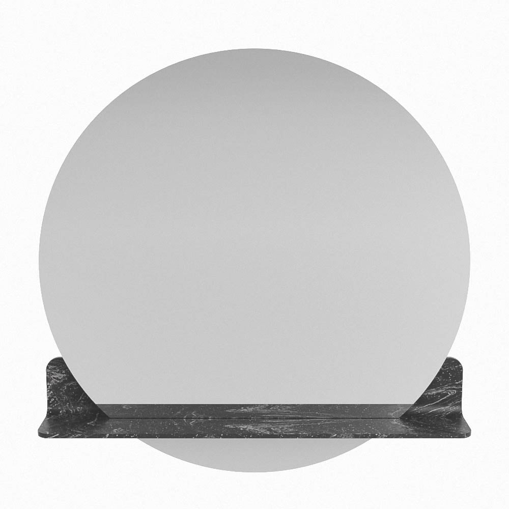 Mondiaz Spot spiegel rond Ø80cm met planchet lava