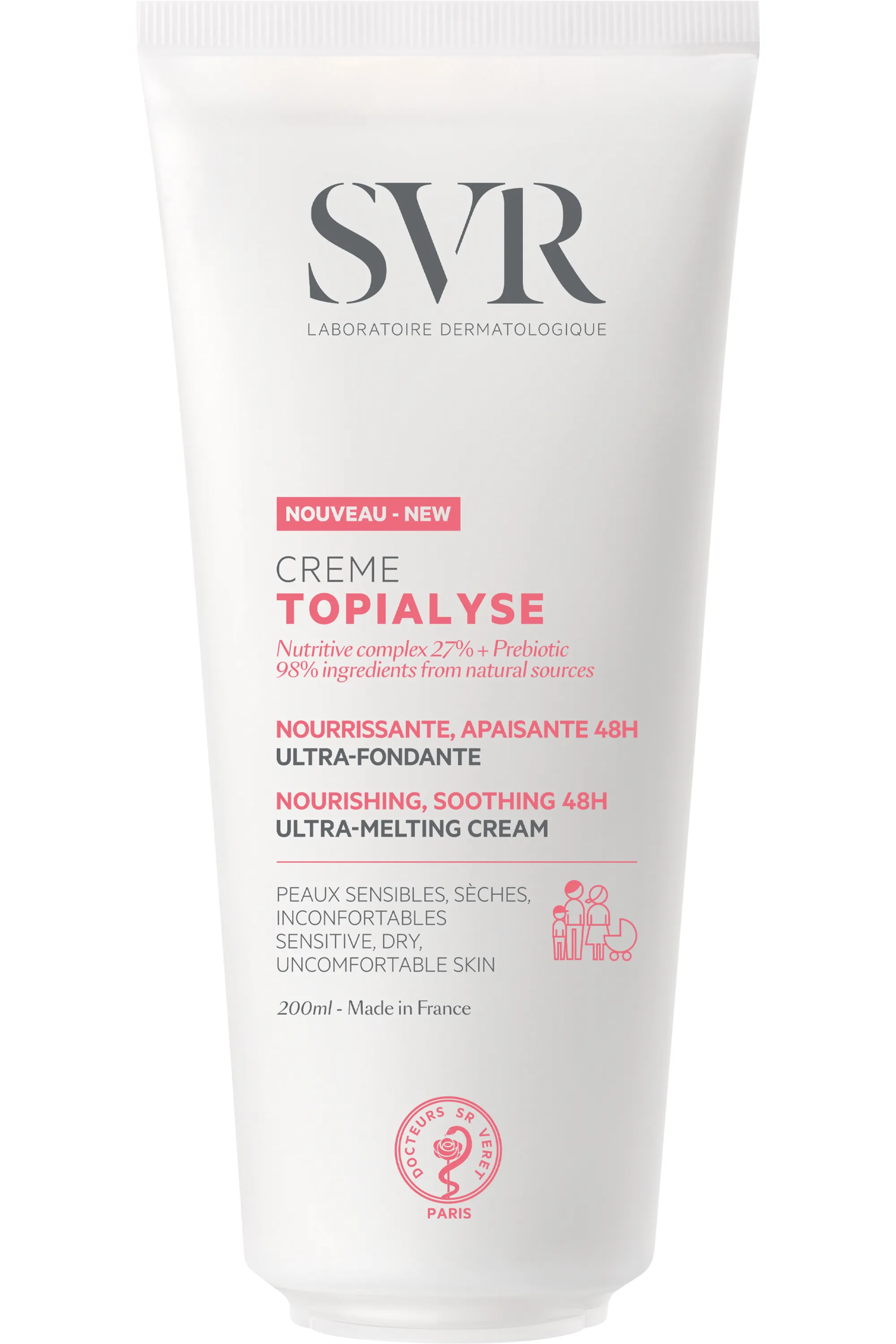 SVR Crème nourrissante apaisante corps & visage Topialyse-200 ml